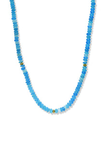 Boheme Smooth Paraiba Opal Rondelle Necklace | Paraiba Opal | 18K Yellow Gold