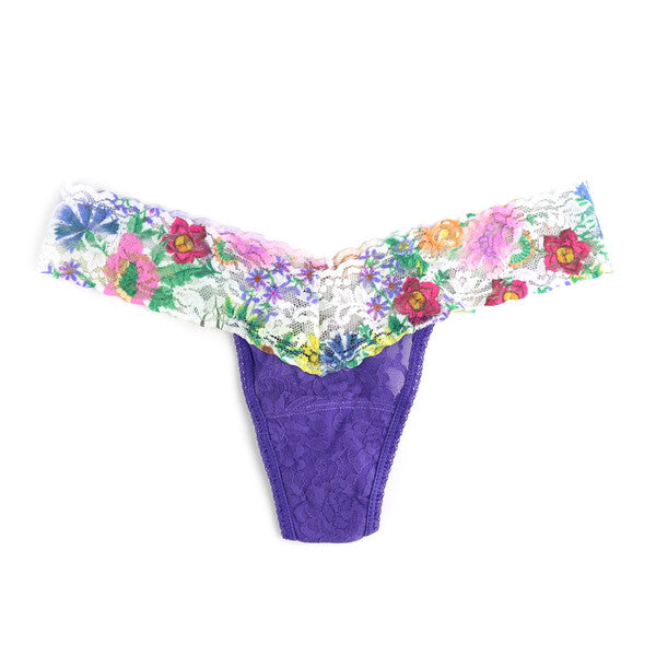 Signature Lace Low Rise Thong | Purb/Wildf
