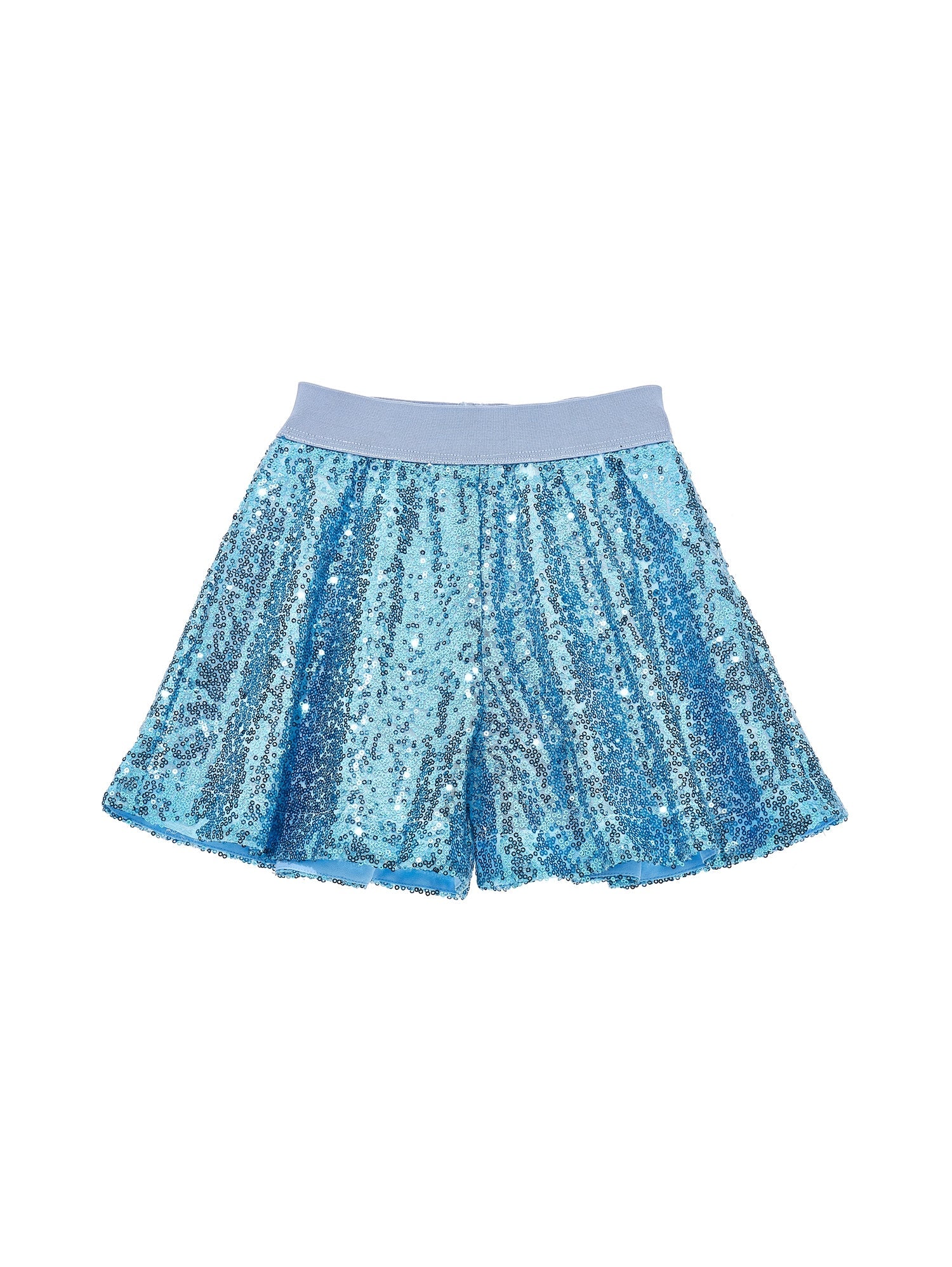 Girls | Sequinned Godet-Fit Shorts | Cornflower Blue