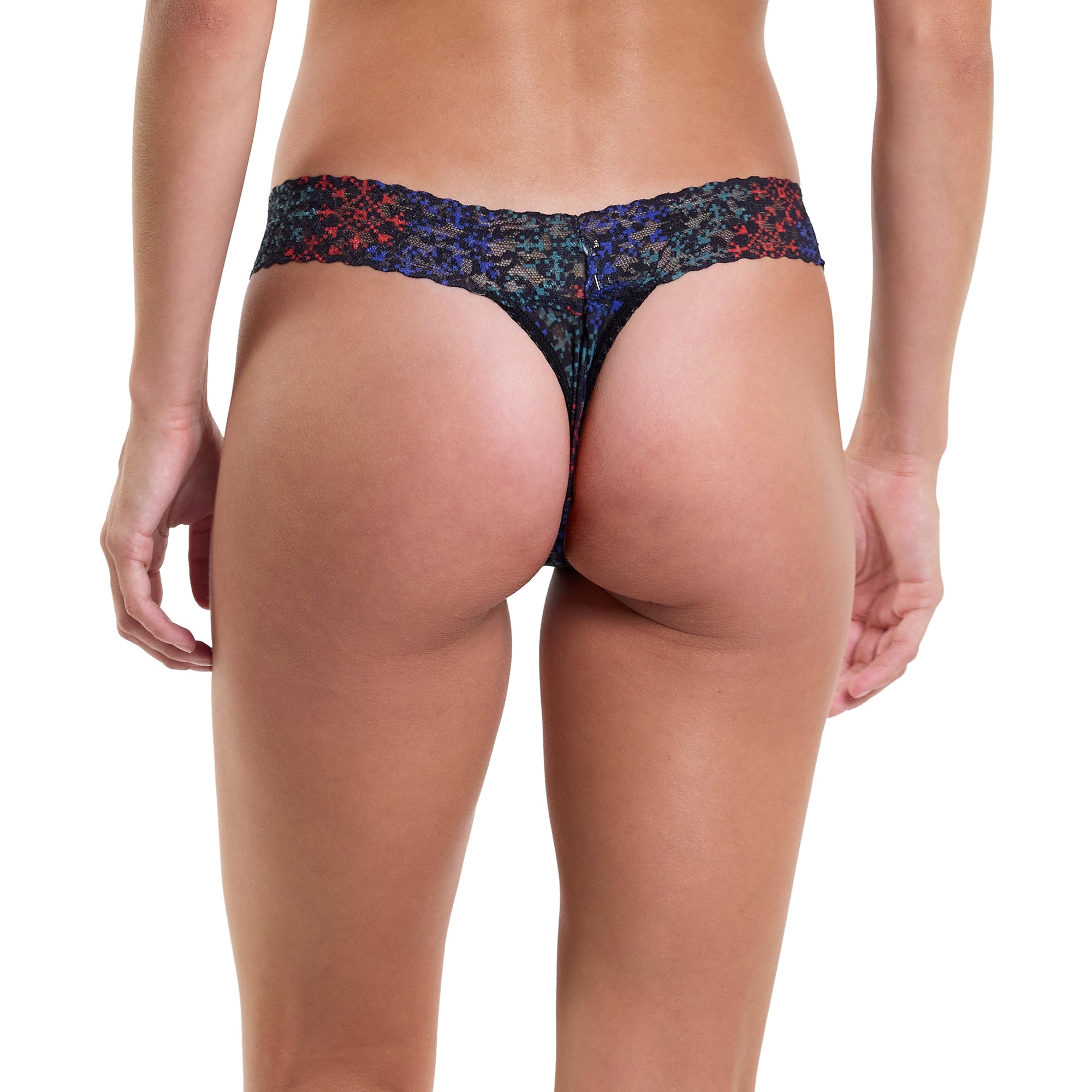 Sinature Lace Low Rise Thong & Saxx Boxer Brief | Snow Flake Chevron (Black)