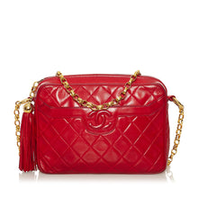 Chanel Pre-Owned CC Quilted Lambskin Tassel Crossbody Bag | Women | Red