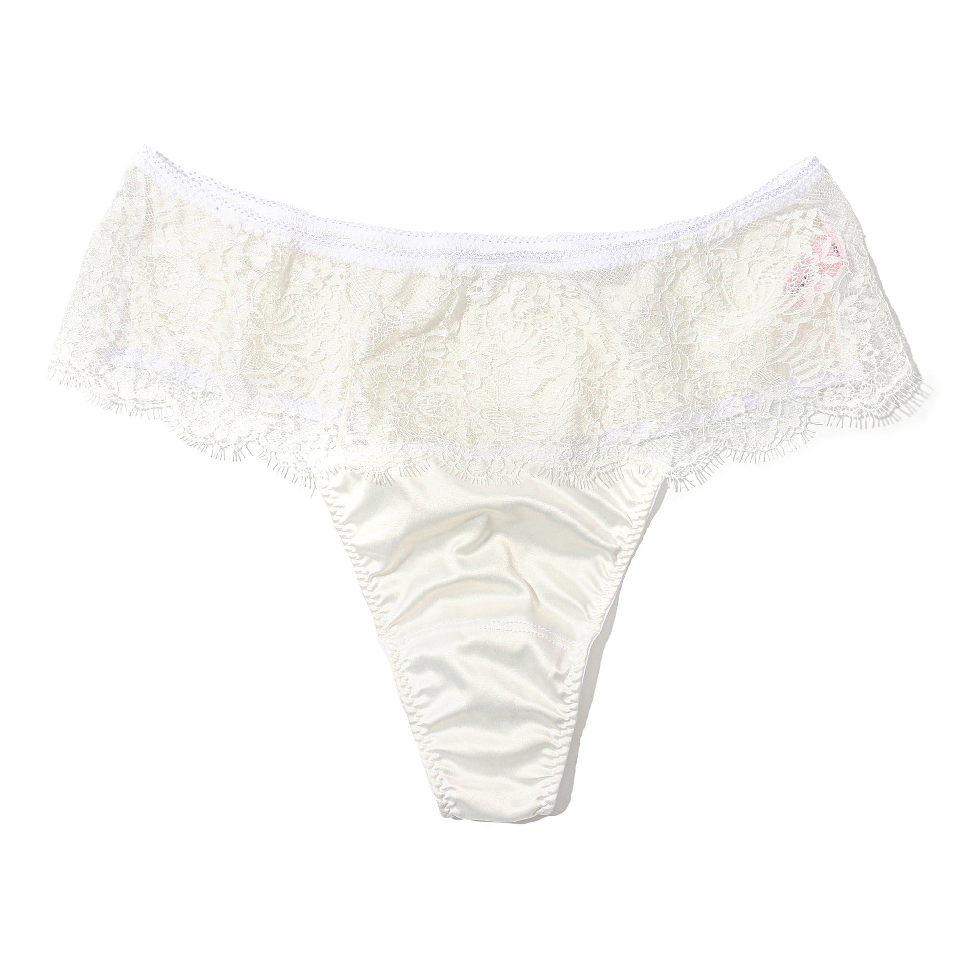 Eyelash Retro Thong | Light Ivory