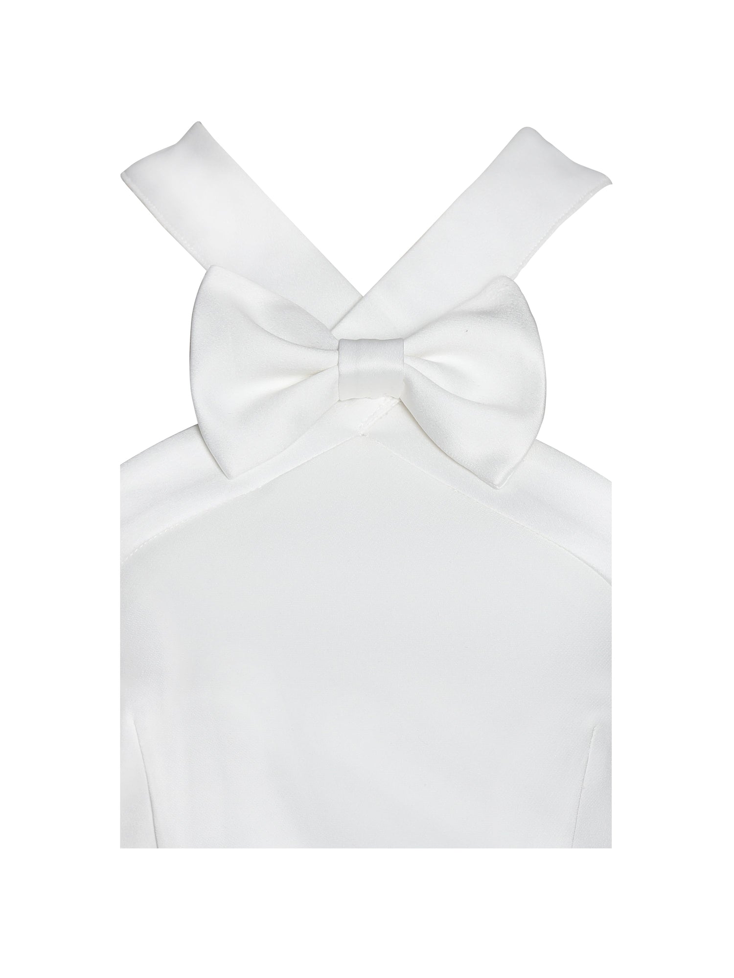 Barbra Cross Straps Bodycon Mini Dress with Bubble Hem | White