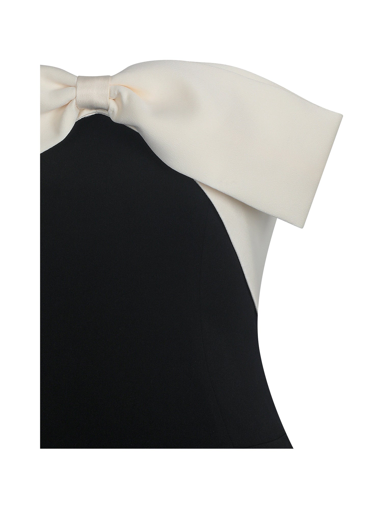 Saige Mermaid Midi Dress with Ivory Bow Bustline | Black