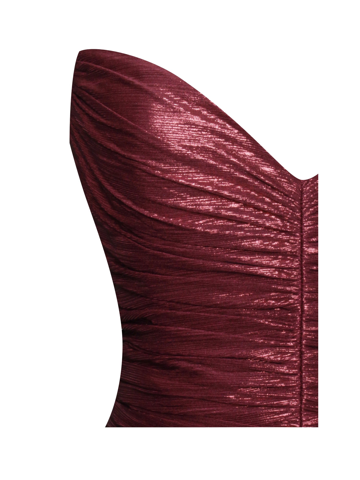 Sable Ruched Glitter Mermaid Gown | Burgundy