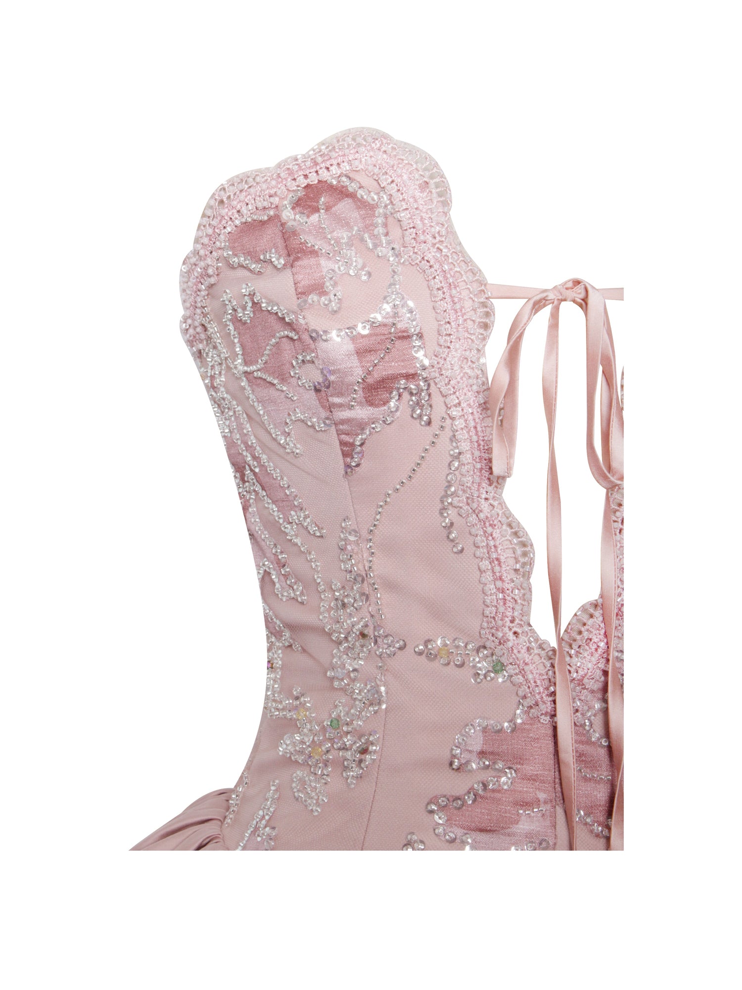 Palesa Ballet Style Embroidered Bubble Hem Mini Dress | Pink