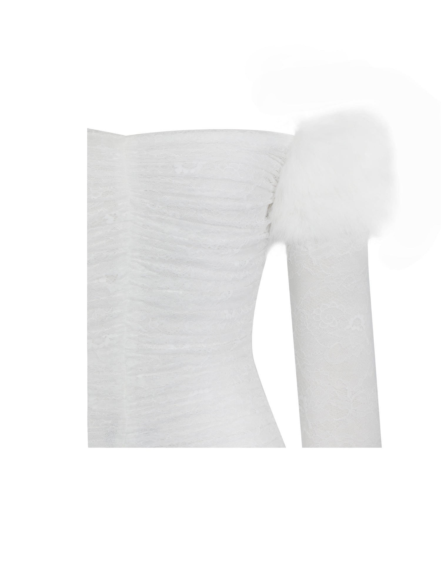 Lani Lace Off-Shoulder Ruched Mini Dress | White