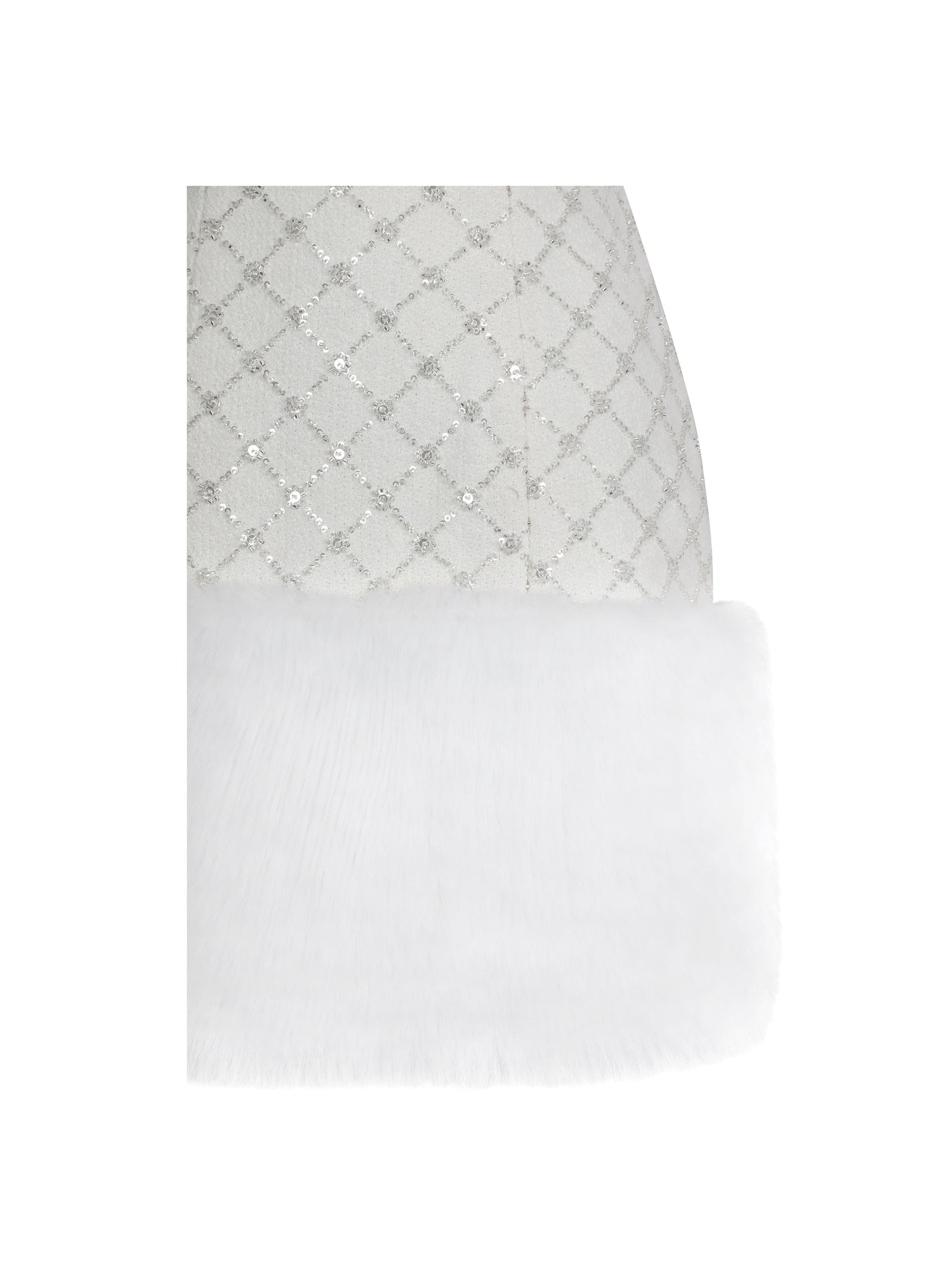 Taylor Fur Trimmed Beaded Boucle Mini Dress | Ivory