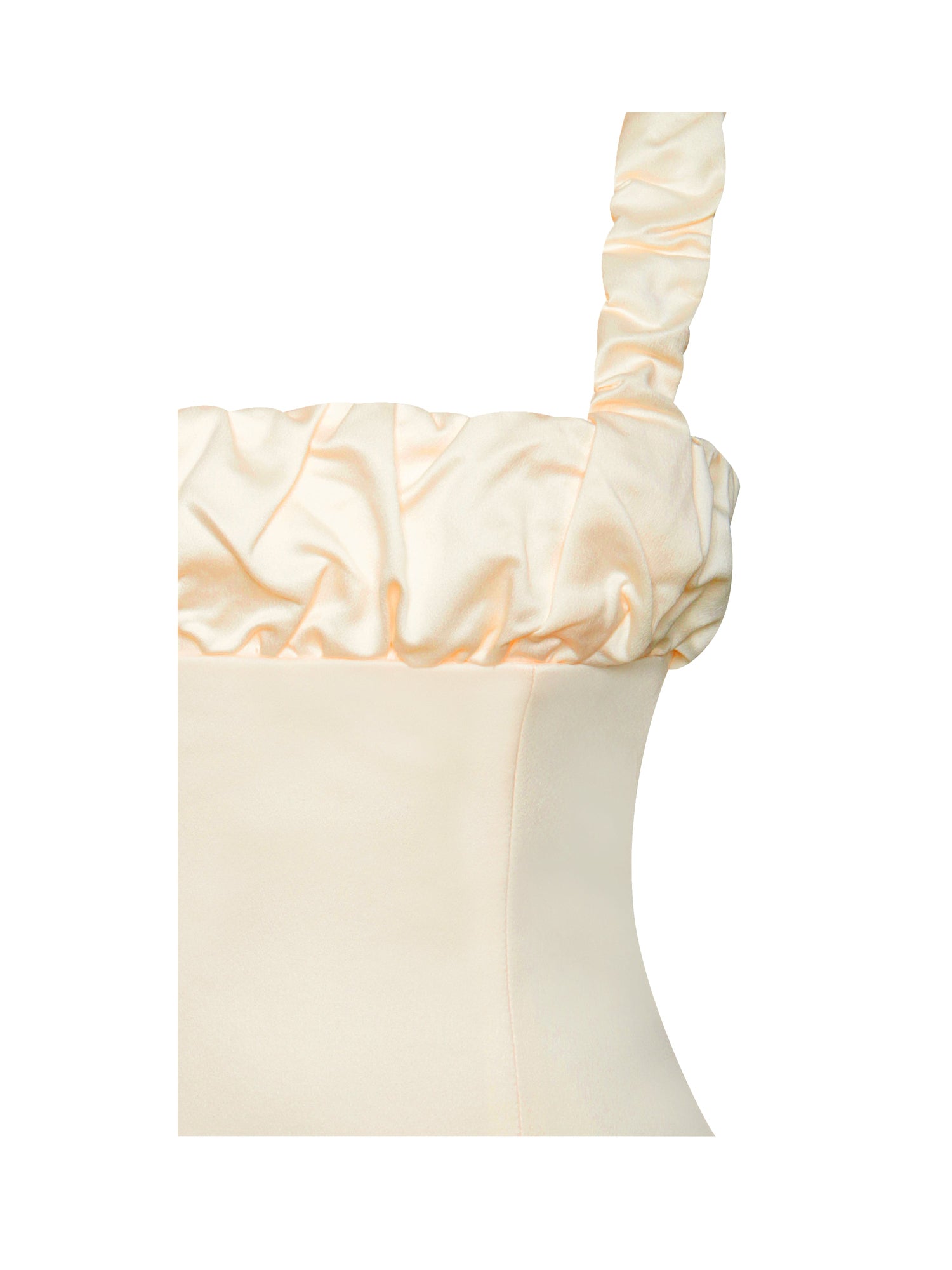 Aubrey Satin Bubble Hem Mini Dress | Egg White