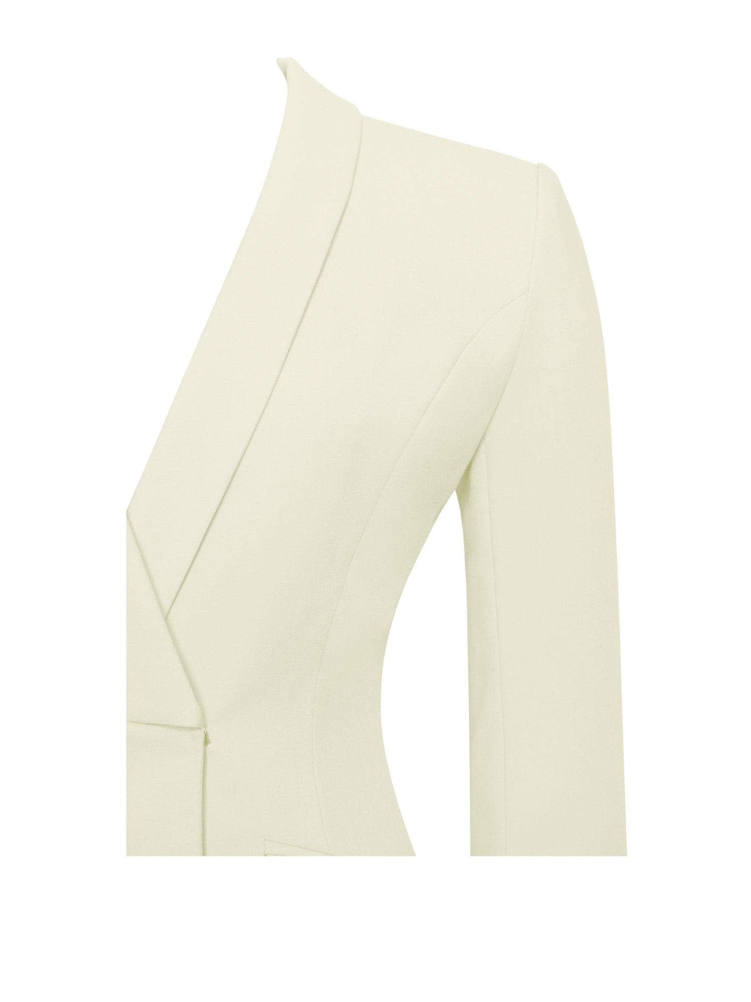 Madeline Feather Trim Blazer Dress | Pearl White