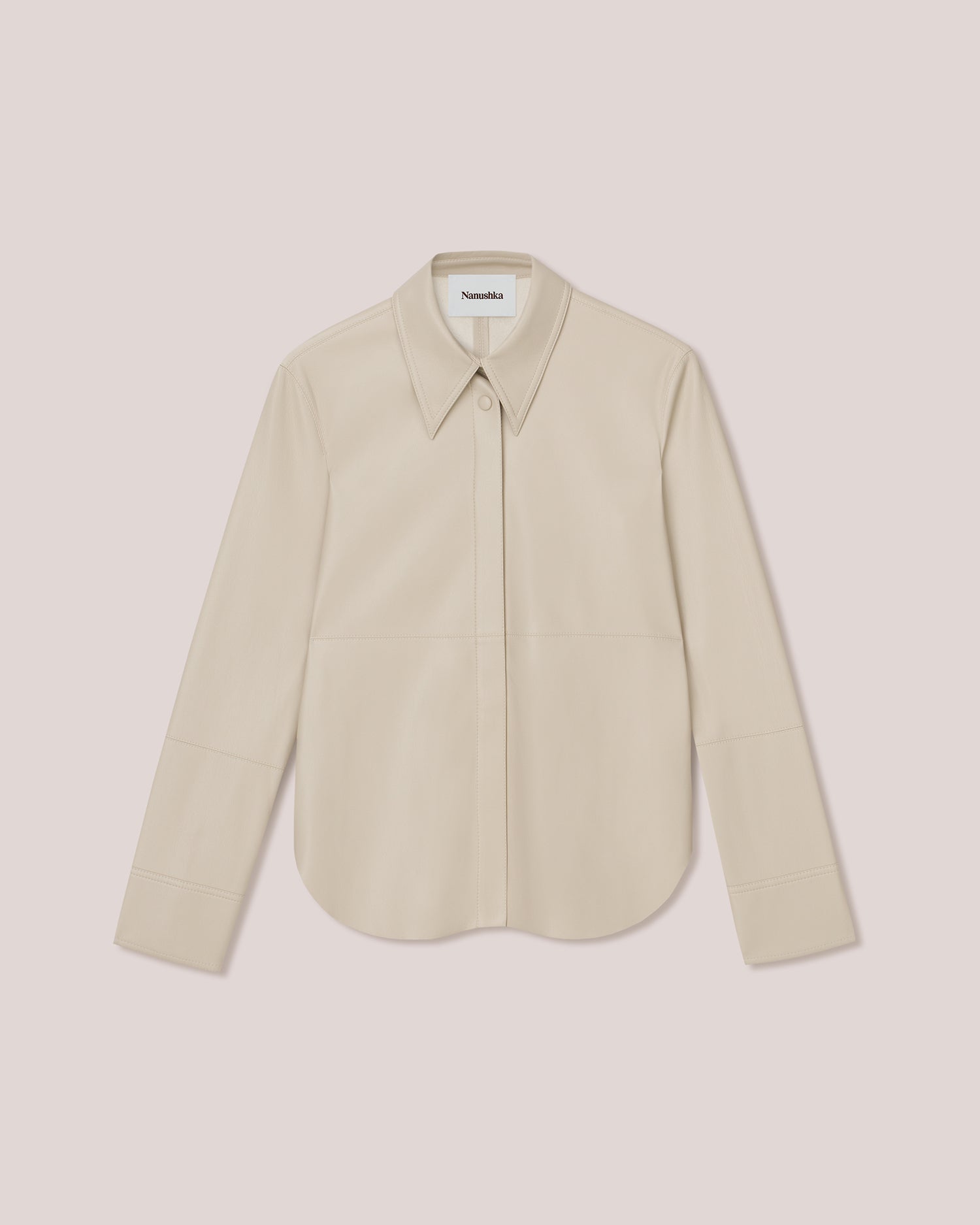 Womens | Naum Alt-Leather Shirt | Creme