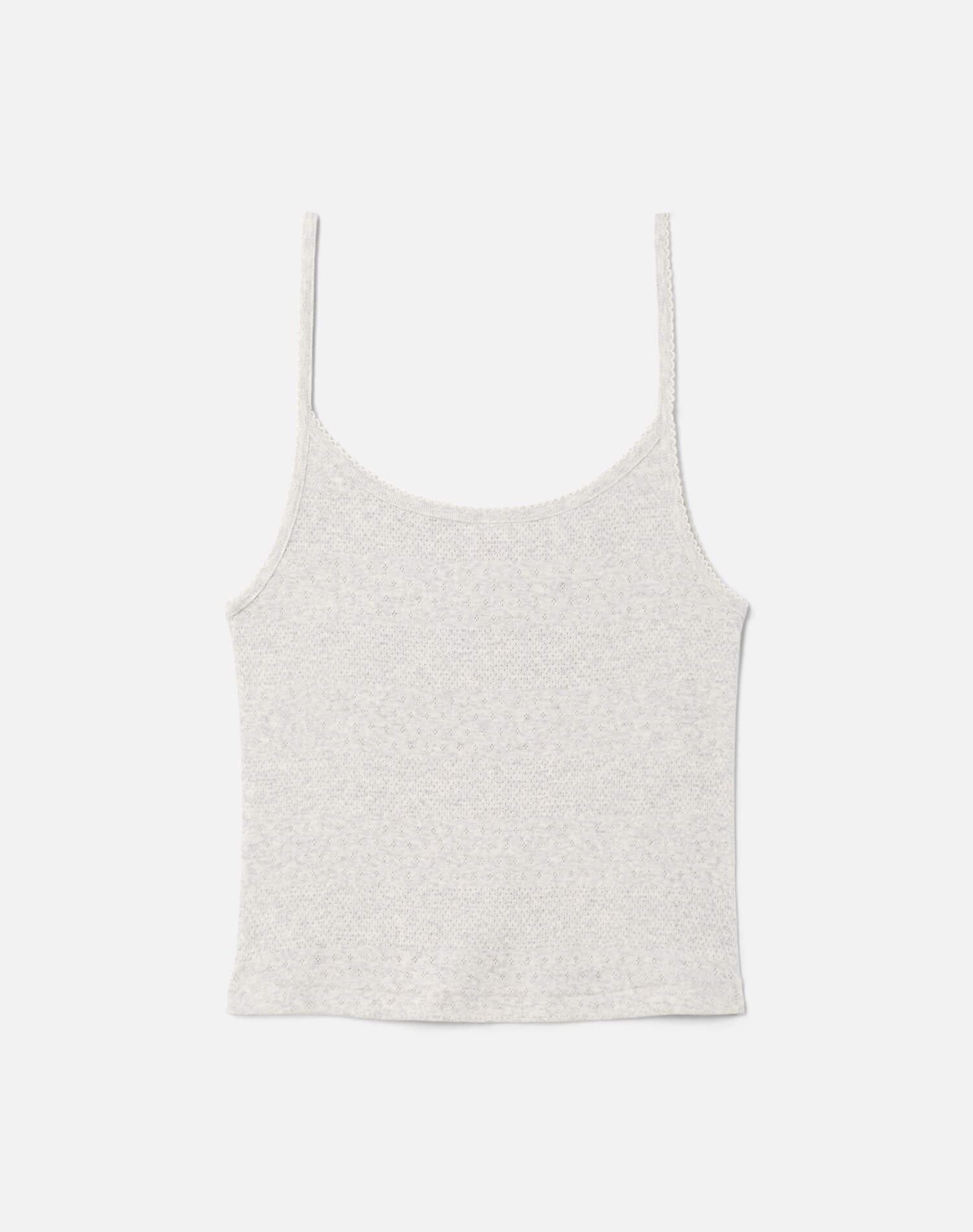 Womens | Hanes Pointelle Jolie Tank | Heather Grey