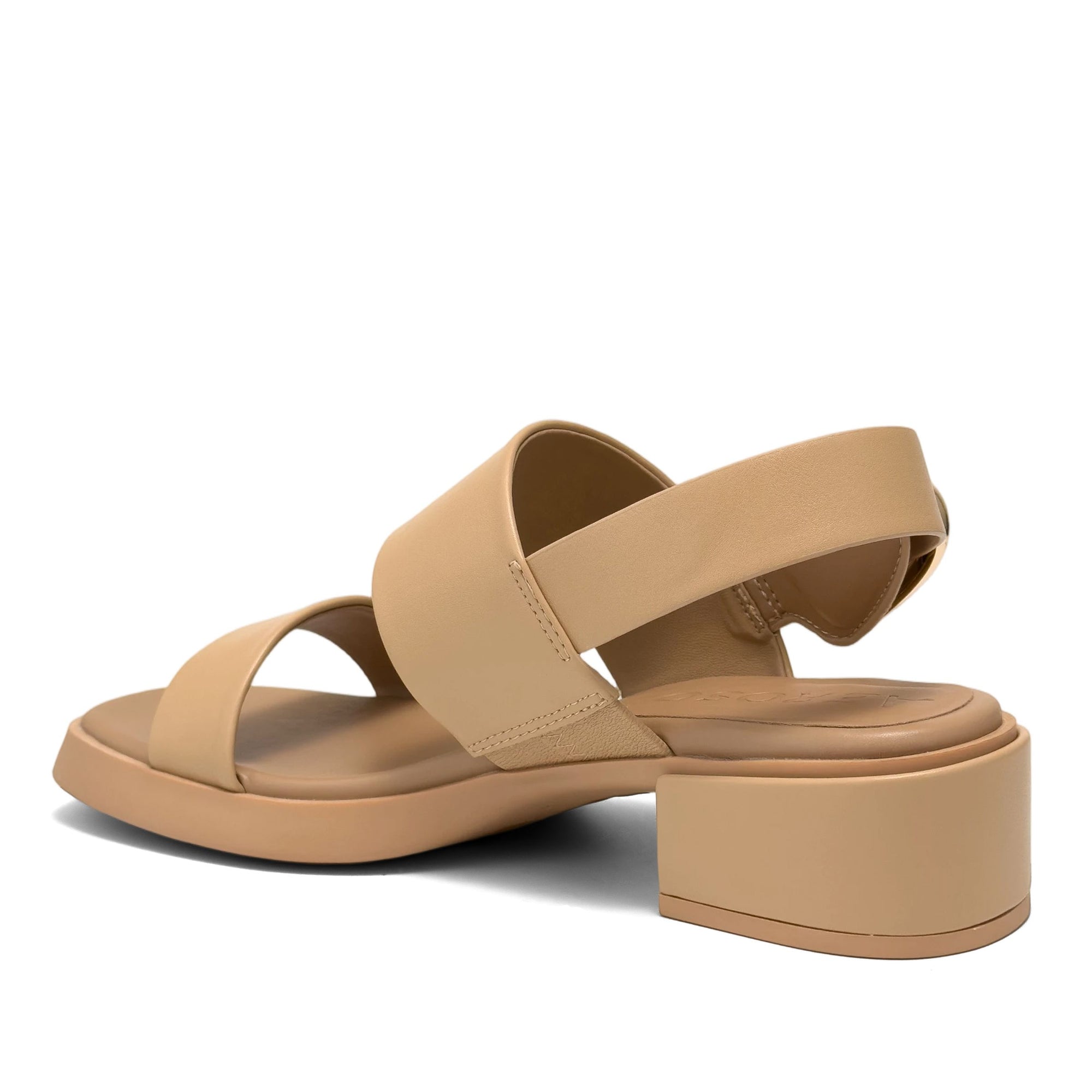Dantay Sandal Block Heel | Beige Bisque Faux Soft Nappa