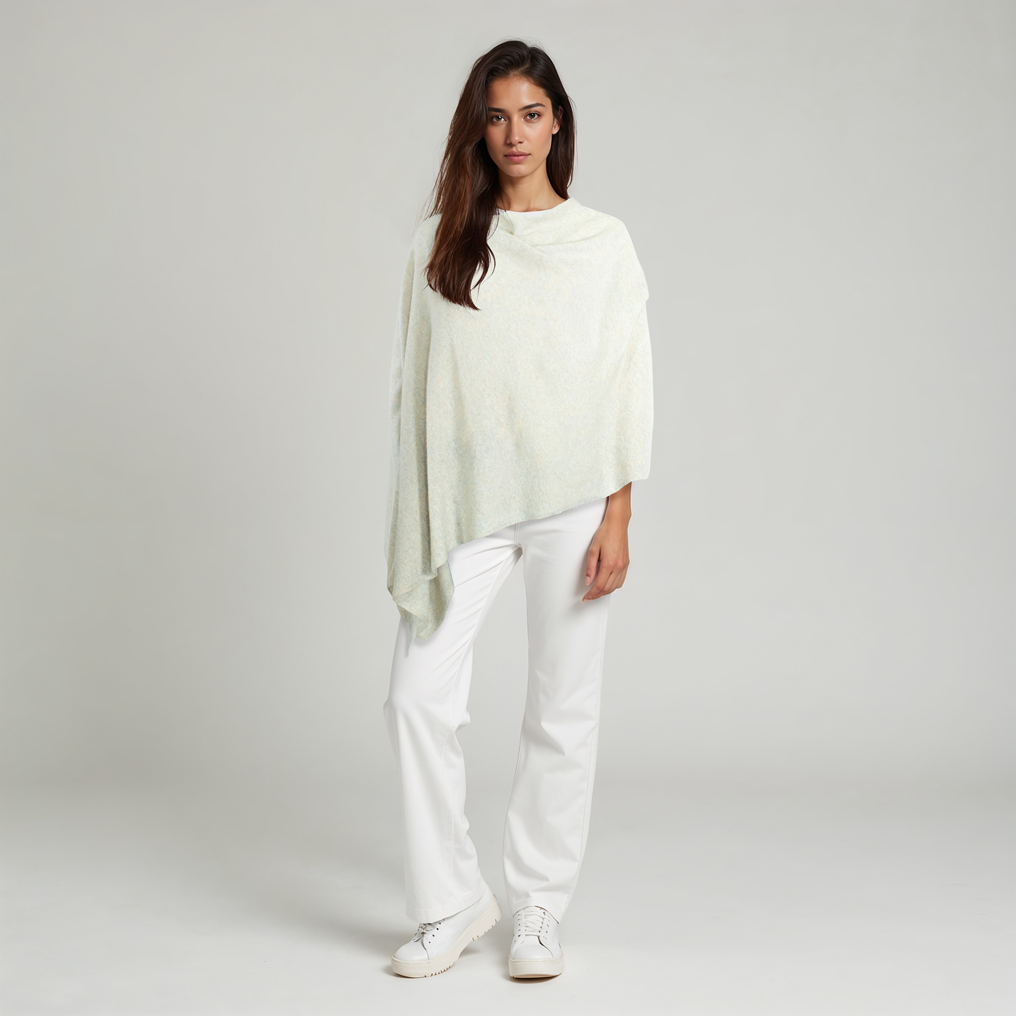 Cowl Neck Poncho | Beige