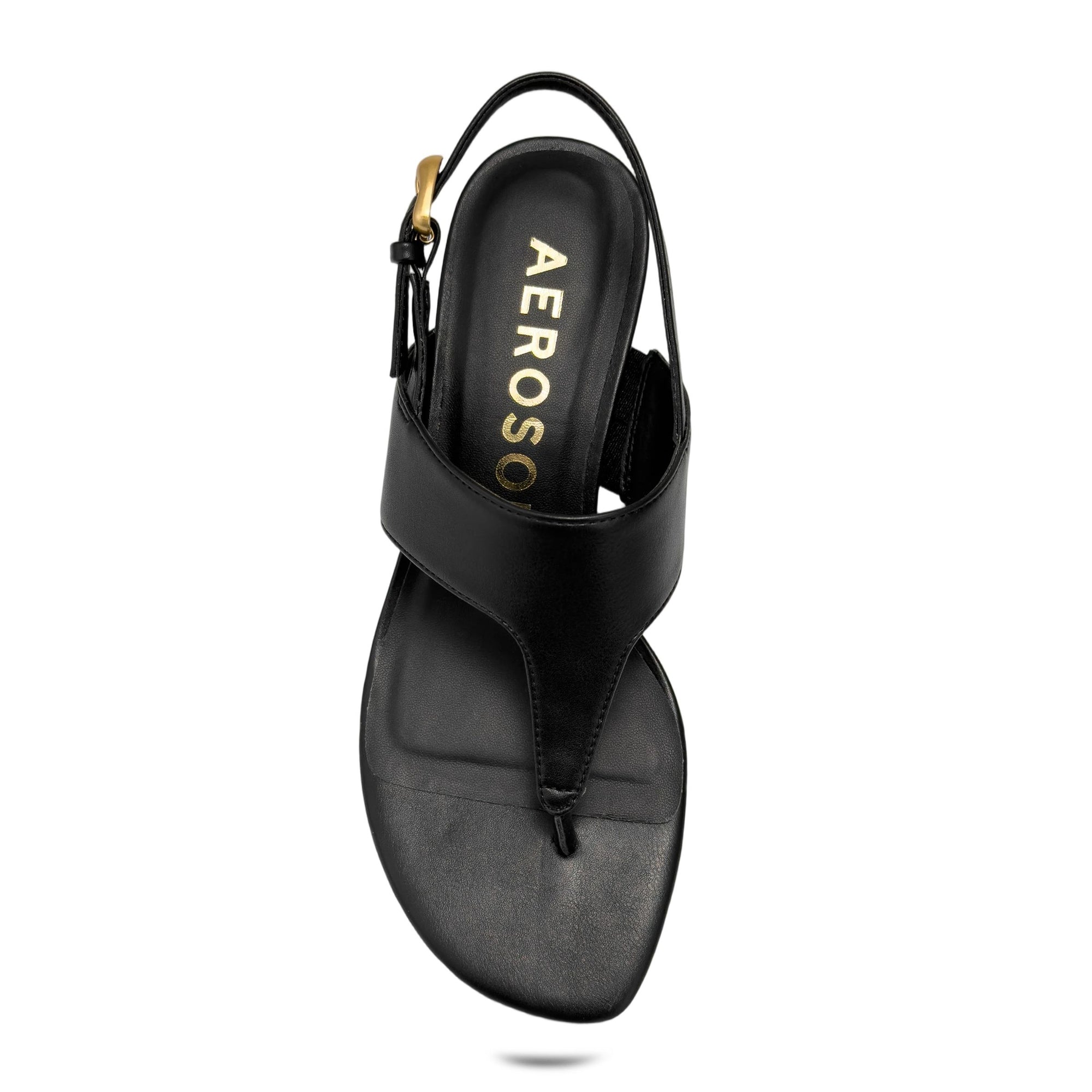Kora Sandal Heel | Black Faux Nappa