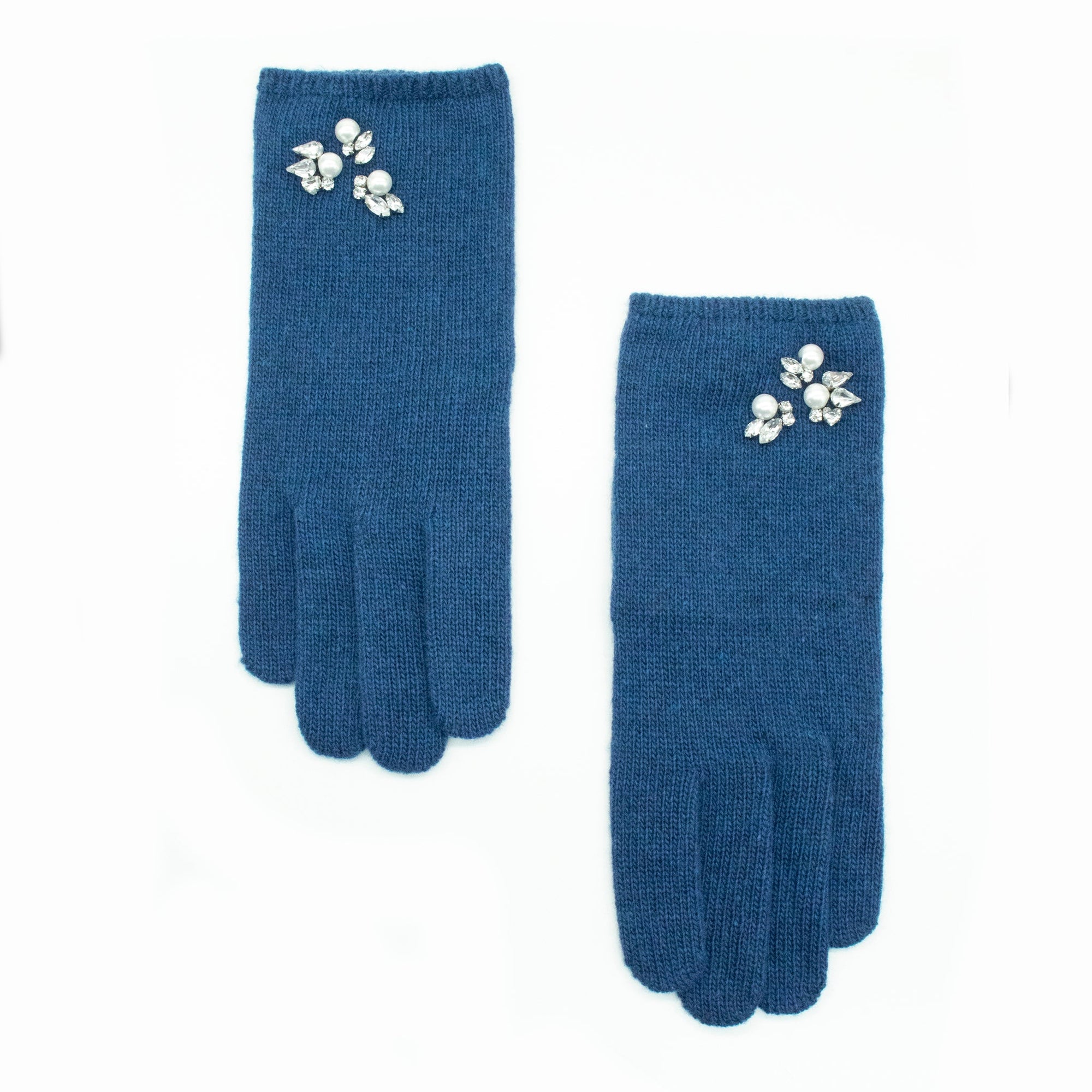 Gloves With Pearls And Stones | Denim