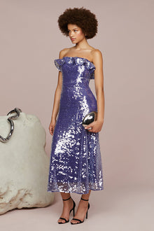 Amur | Braeylnn Mesh Sequin Midi | Neptune