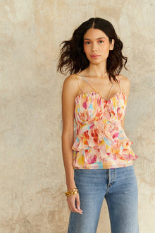Amur | Sandie Pleated Shell Top | Desert Lily
