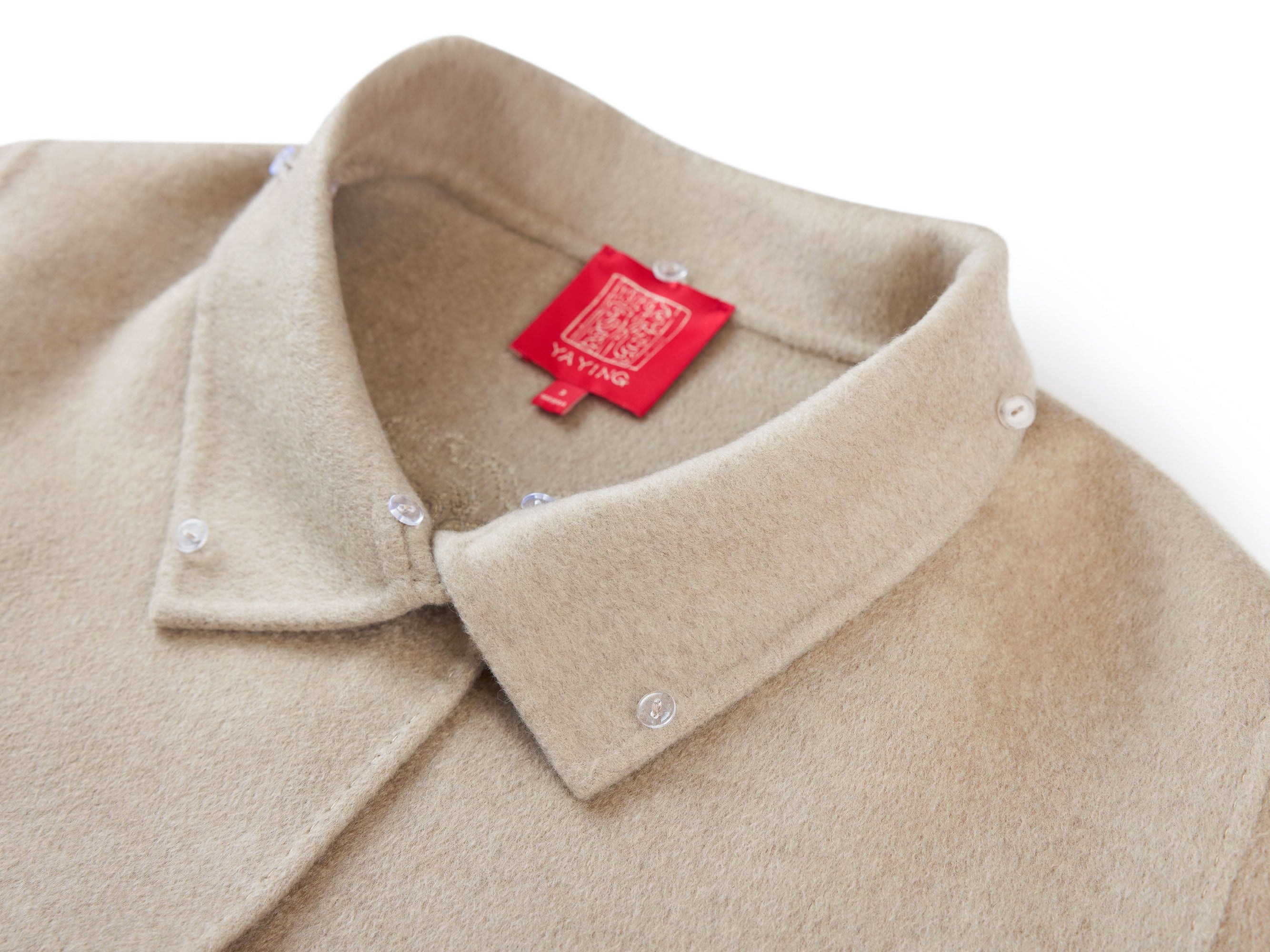 Cape-Style Fur-Collar Cashmere Coat | Camel