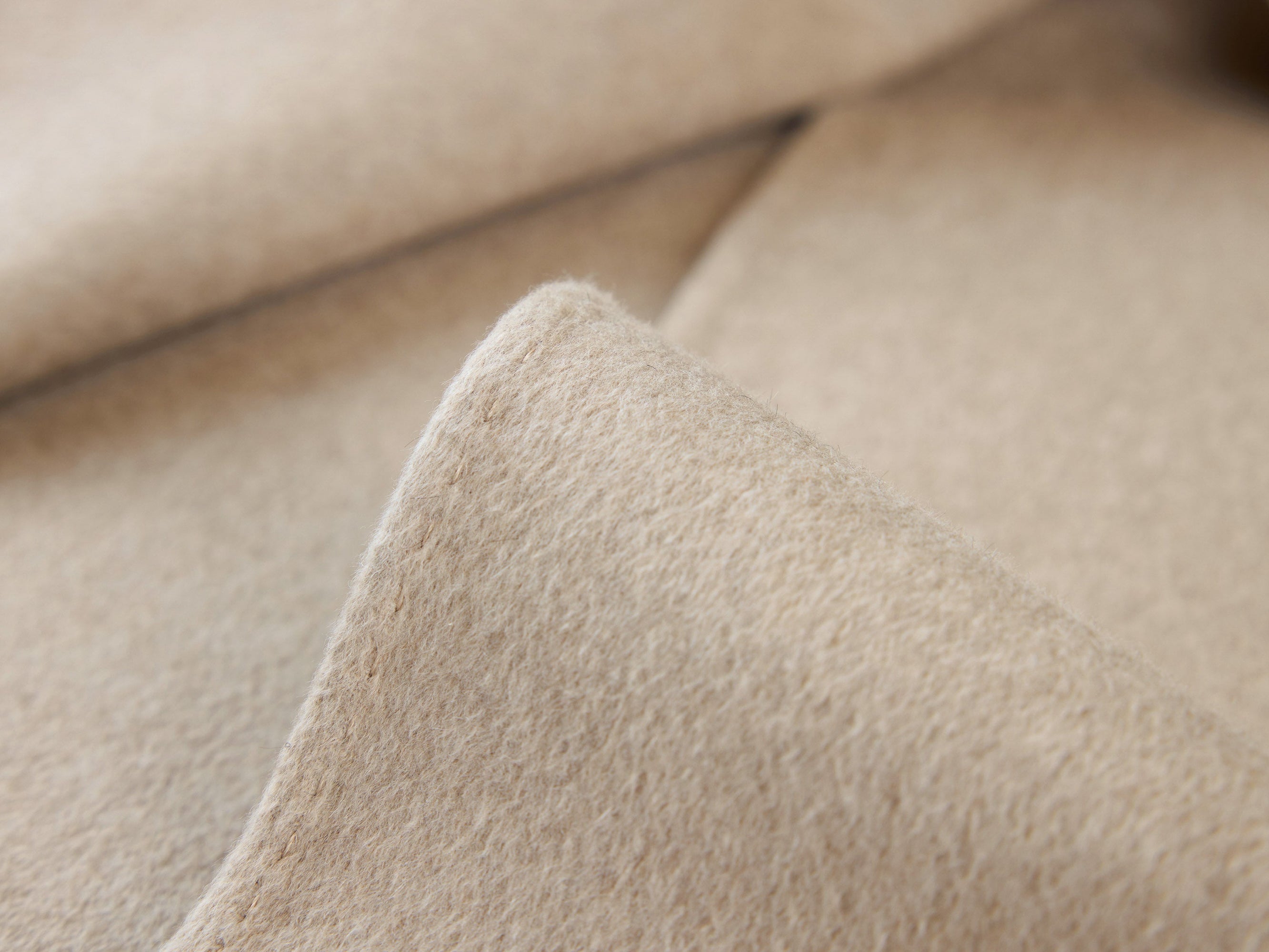 Cape-Style Fur-Collar Cashmere Coat | Camel