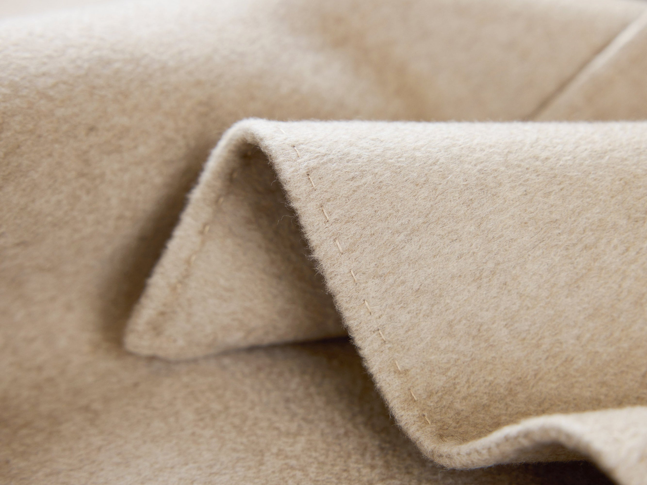 Cape-Style Fur-Collar Cashmere Coat | Camel
