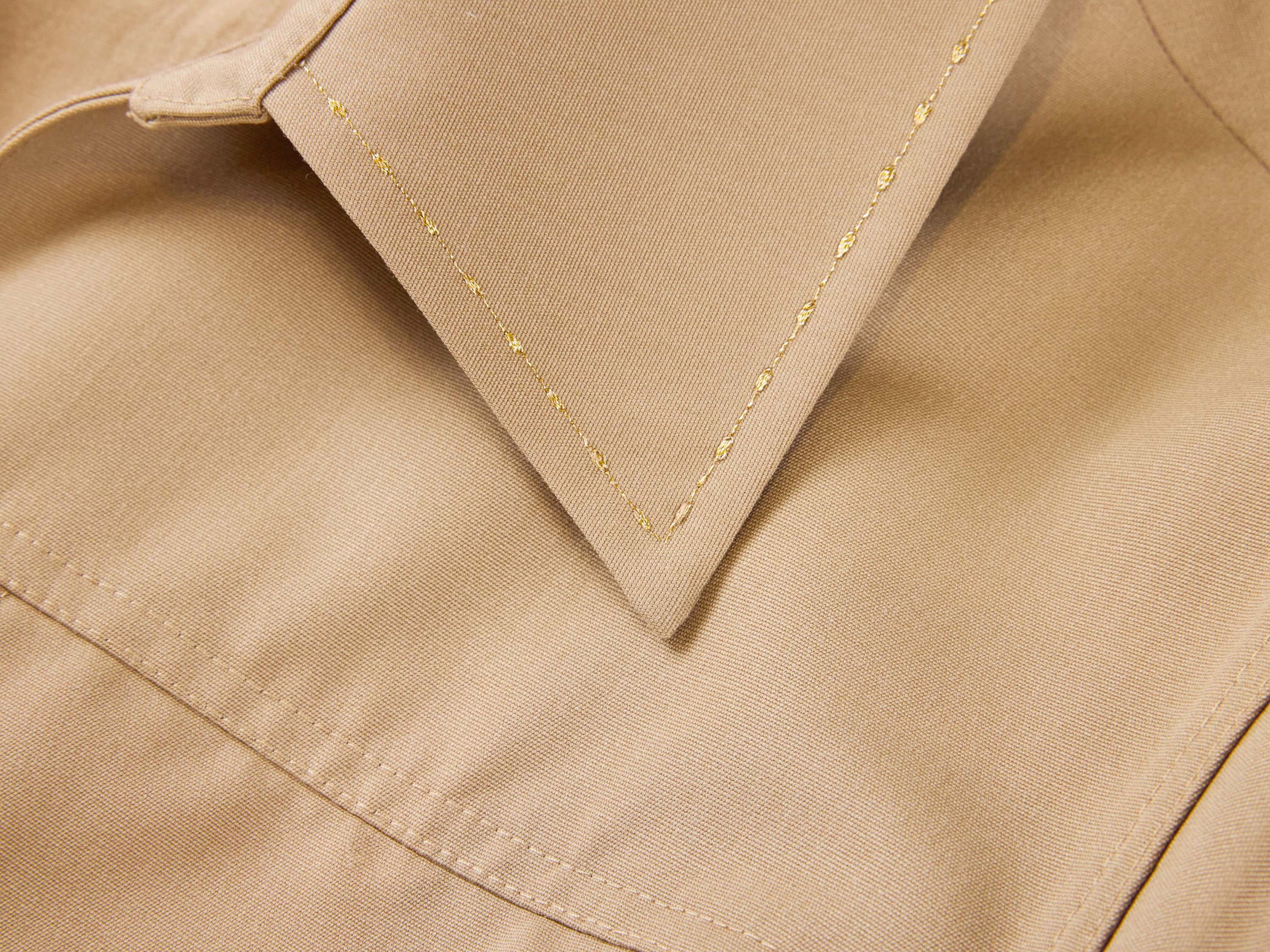 Wool Elegant Waist-Defining Slim-Fit Dress | Khaki