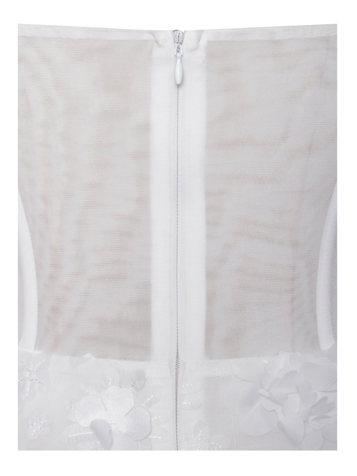 Pamila Mesh Puffy Mini Dress | White Floral