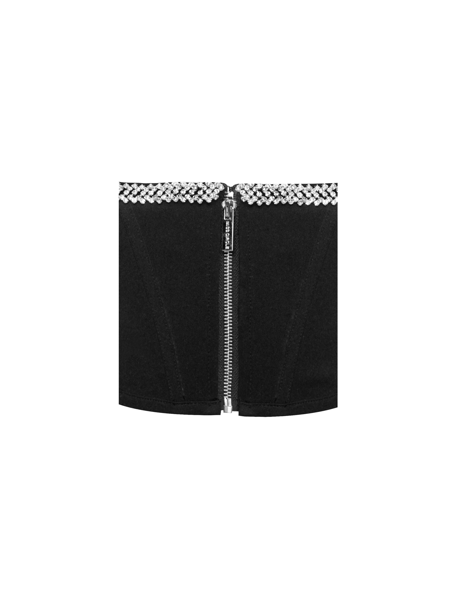Melanie Corset Top With Crystal Trim | Black