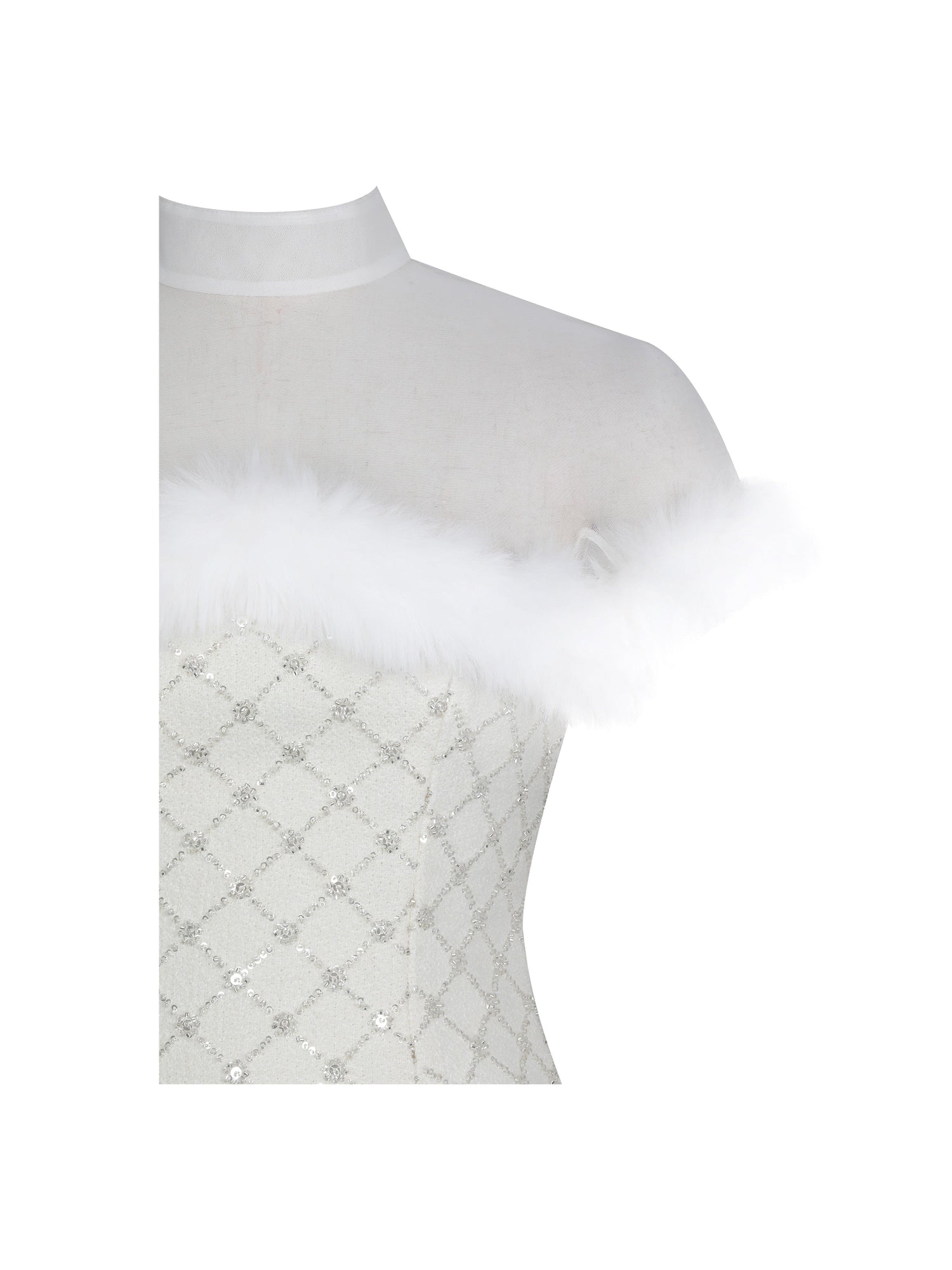 Taylor Fur Trimmed Beaded Boucle Mini Dress | Ivory