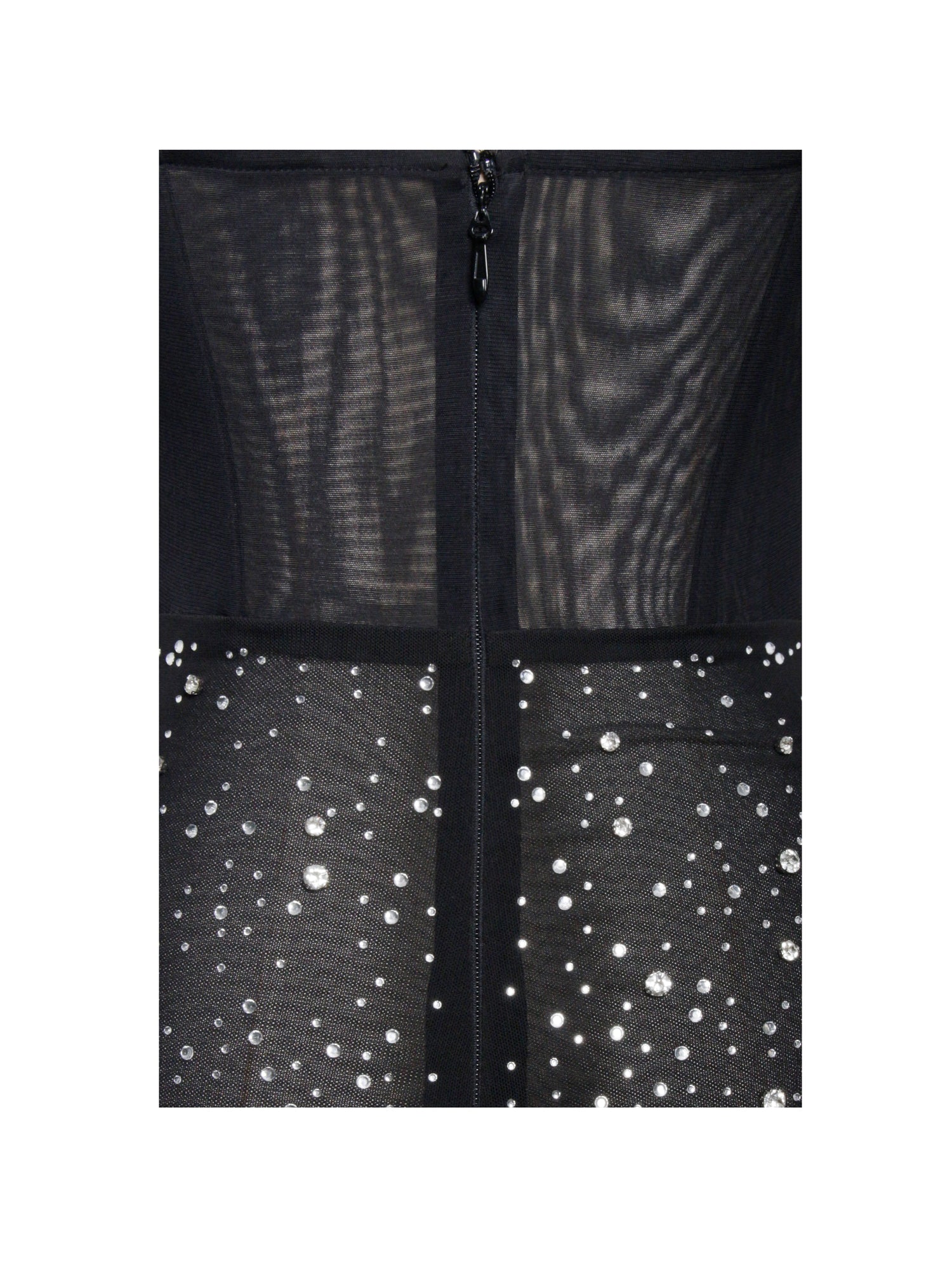 Jimena Crystal Embellished Back Slit Maxi Dress | Black/Silver
