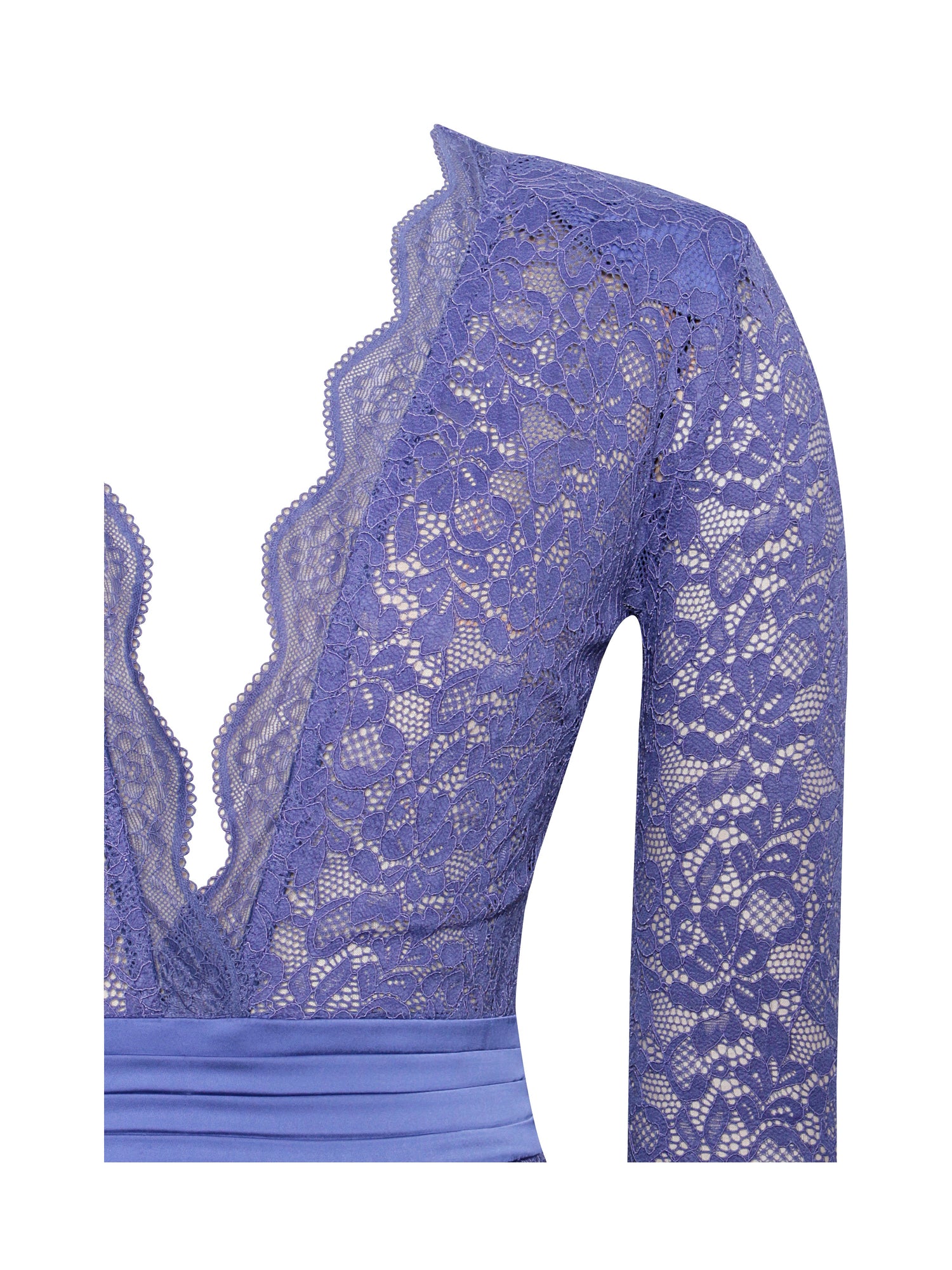 Giada Lace Deep V Long Sleeve Maxi Dress | Navy