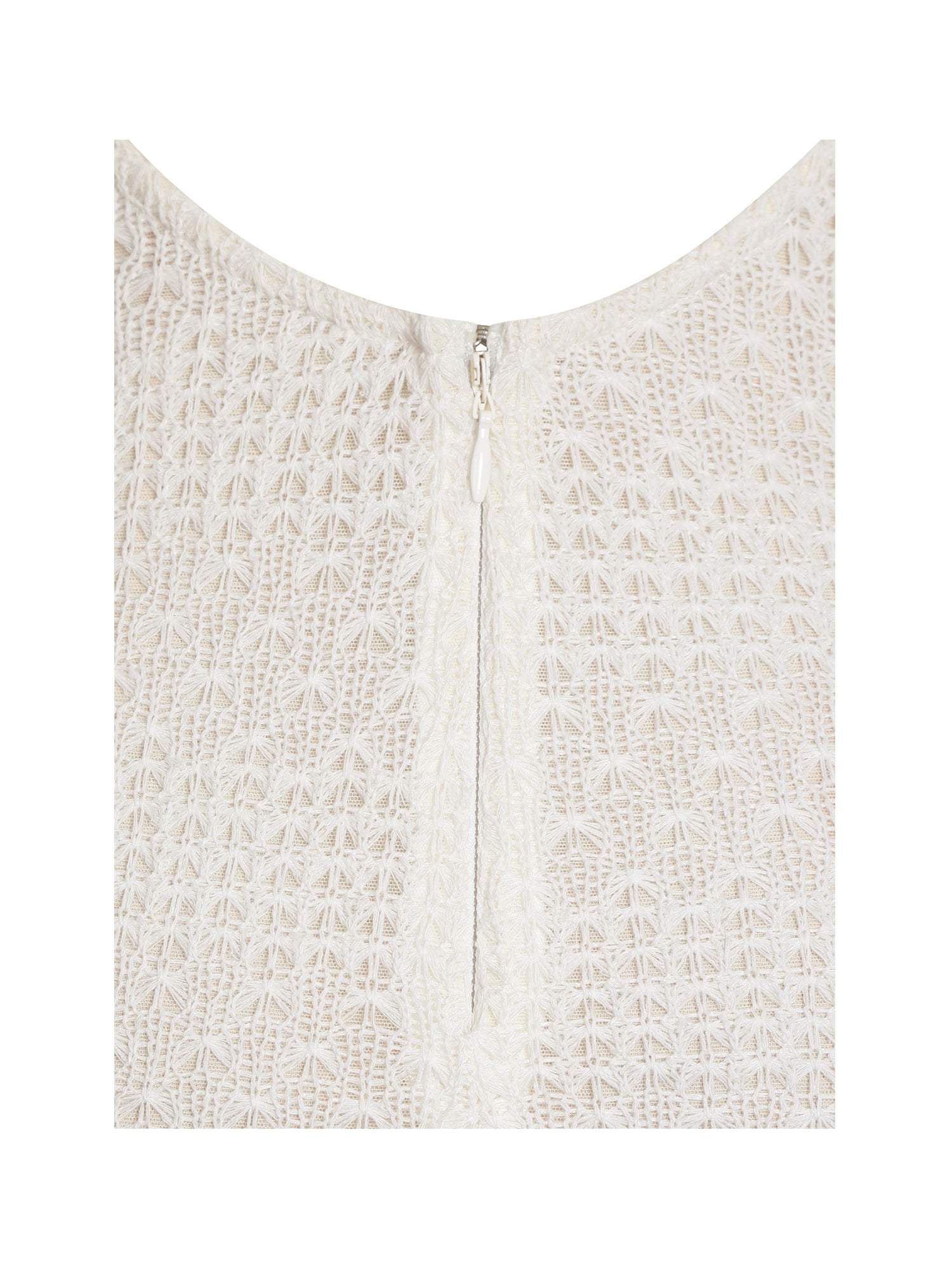 Pamina Crochet Long Sleeve Midi Flare Mermaid Dress | Beige