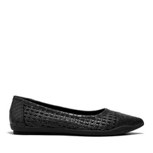 Dala Casual Flat | Black Faux Open Weave