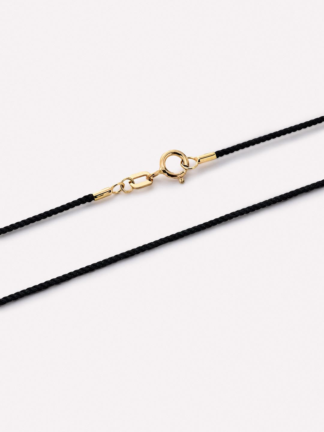 Solid Gold Black Cord Spring Ring Clasp Chain Necklaces For Women Ana Luisa Cord Charm Necklace