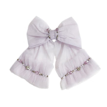 Ariel Rhinestone and Tulle Hair Bow | Lavender