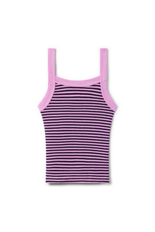 Women | Vintage Striped Sport Ribbed Tank | Violet