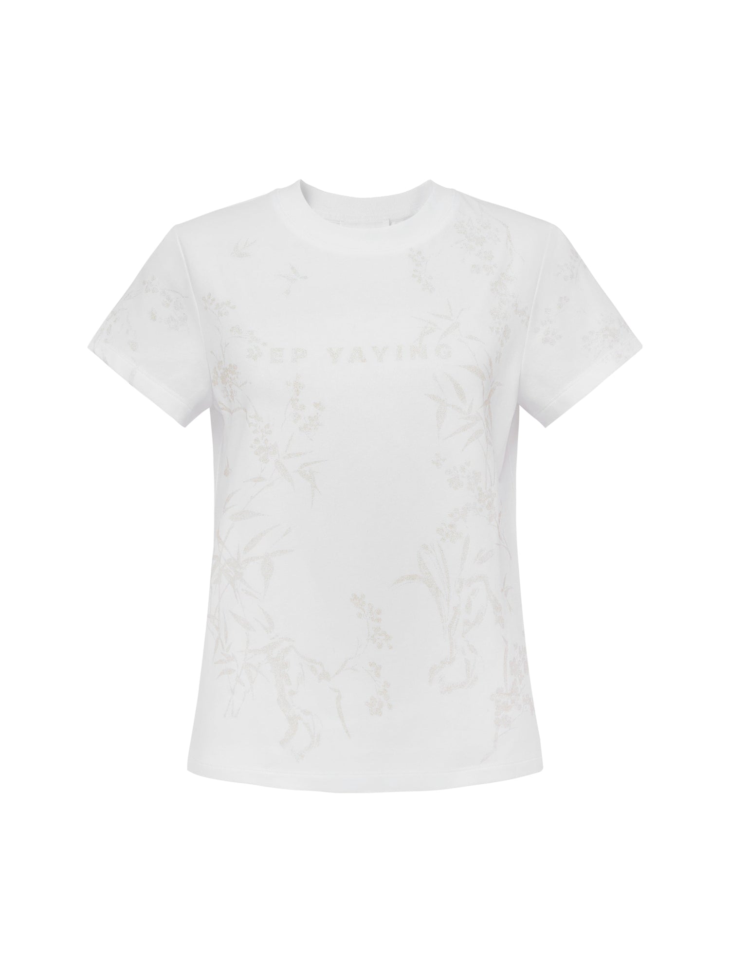 Cotton Printed Slim-Fit Short-Sleeve T-Shirt | White