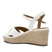 Casarina Sandal Wedge | White Faux Soft Nappa