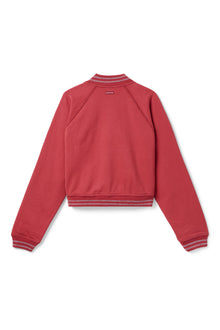 Women | Vintage Baseball Fleece Jacket | Crimson