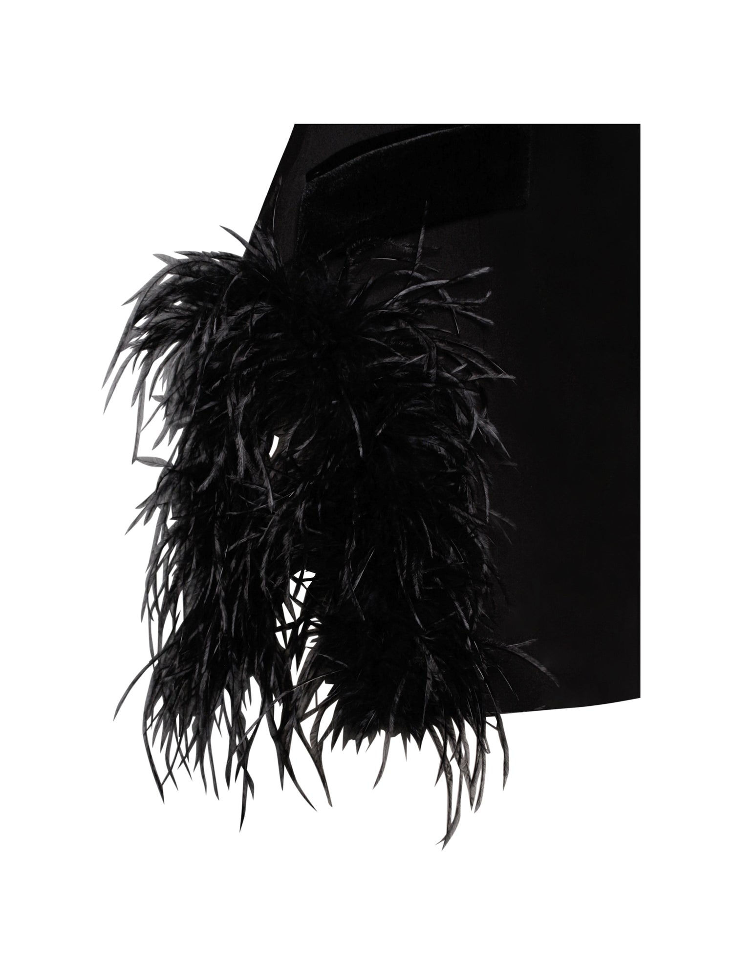 Madeline Feather Trim Blazer Dress | Black