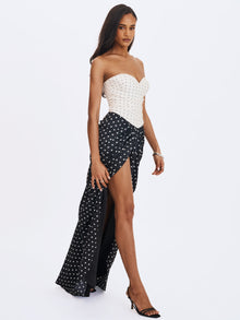 Tamryn Sweetheart Maxi Dress | Black and White Polka Dot