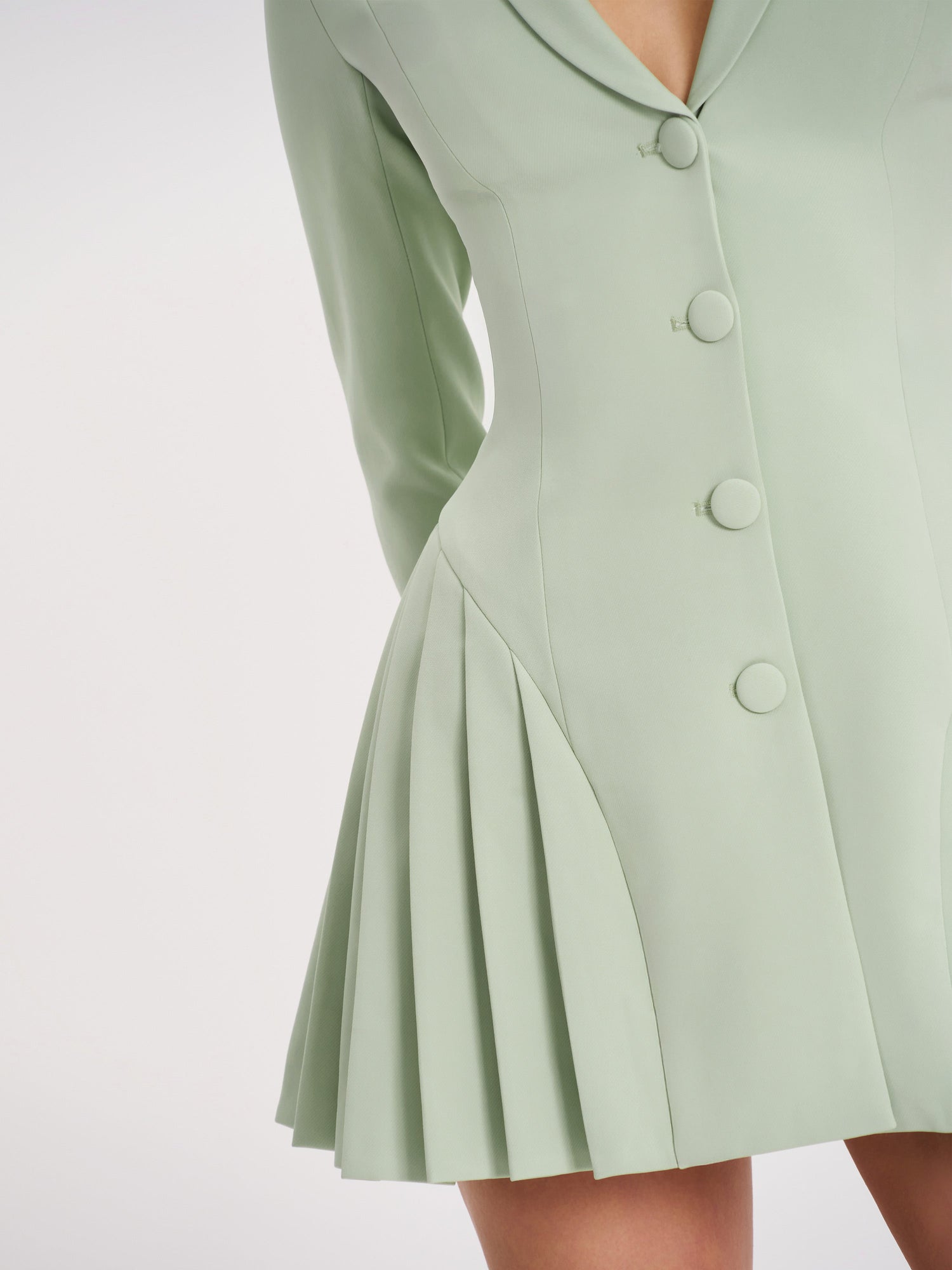 Delia Blazer Dress with Pleated Detail | Pistachio Green
