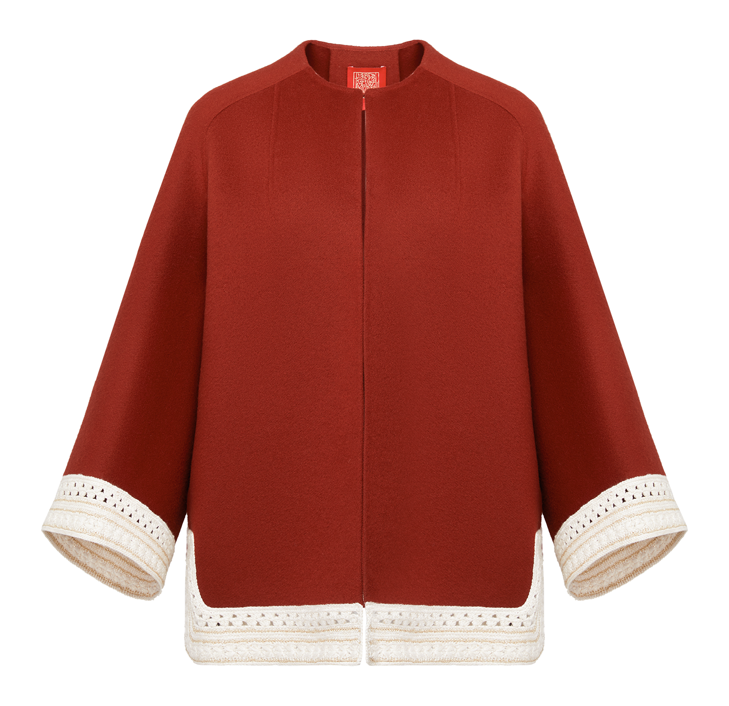 Chinese-style Wool Jacket | Claret