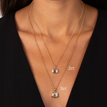 Lab Grown Diamond Bezel Emerald Pendant 14K - Adina's Jewels