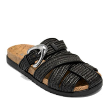 Liberty Casual Mule | Black Basket Raffia