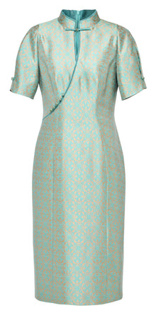 Floral Cheongsam Dress | Mint Green