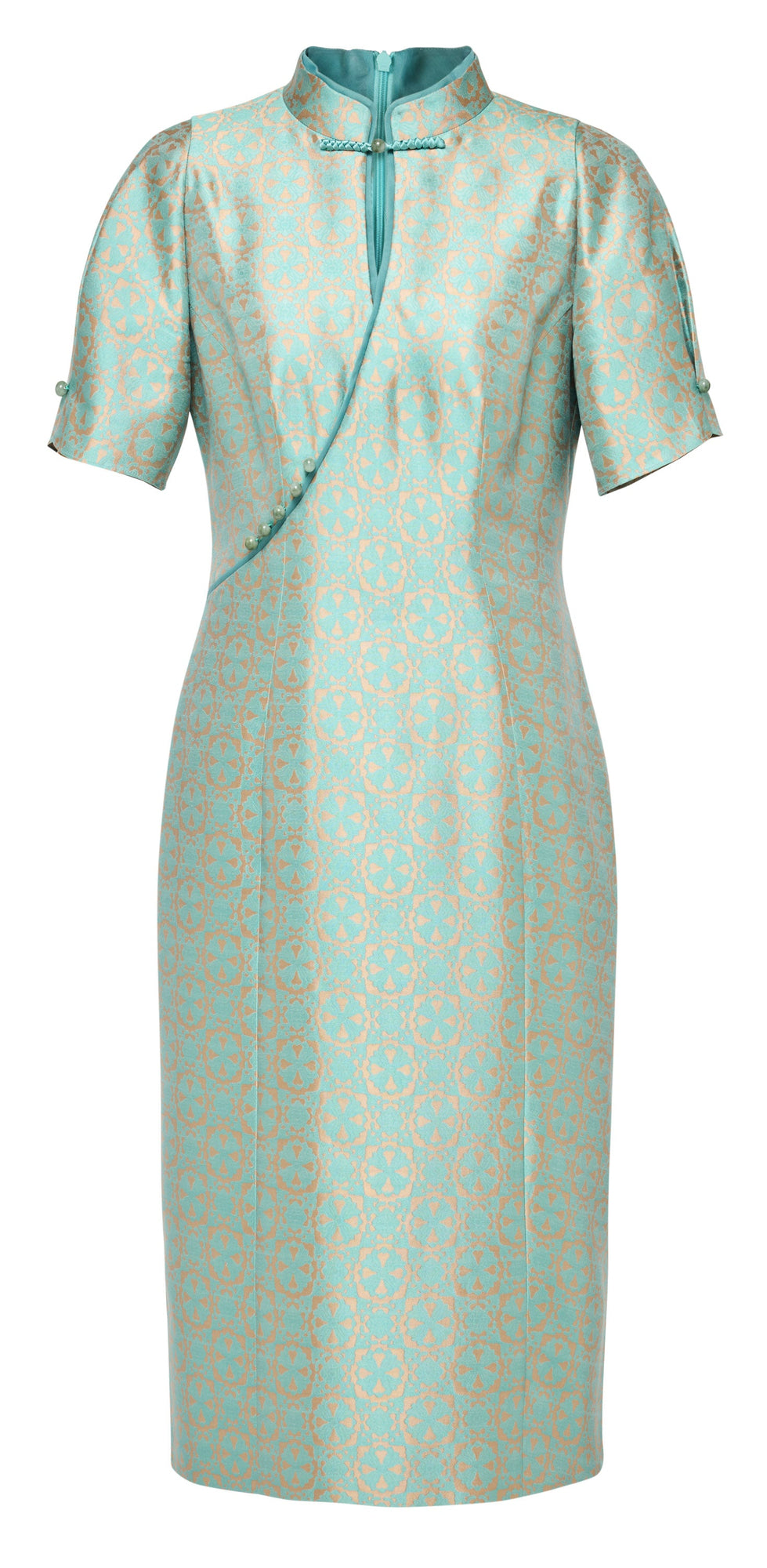 Floral Cheongsam Dress | Mint Green