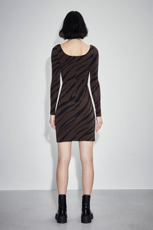 Etochs | The Aida Dress | Dk Cho/Bk Luxe Zebra