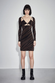 Etochs | The Aida Dress | Dk Cho/Bk Luxe Zebra