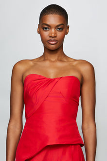 Etochs | Emelie Peplum Top | Scarlet